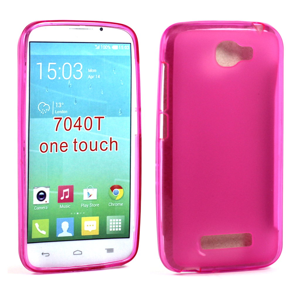 Alcatel ONE Touch Fierce 2 7040T Soft TPU Gel Case (Hot Pink)